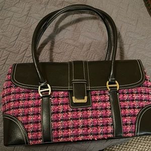 NEW Liz Claiborne Tote Purse Bag Double Strap Purse MCM Tweed Purse